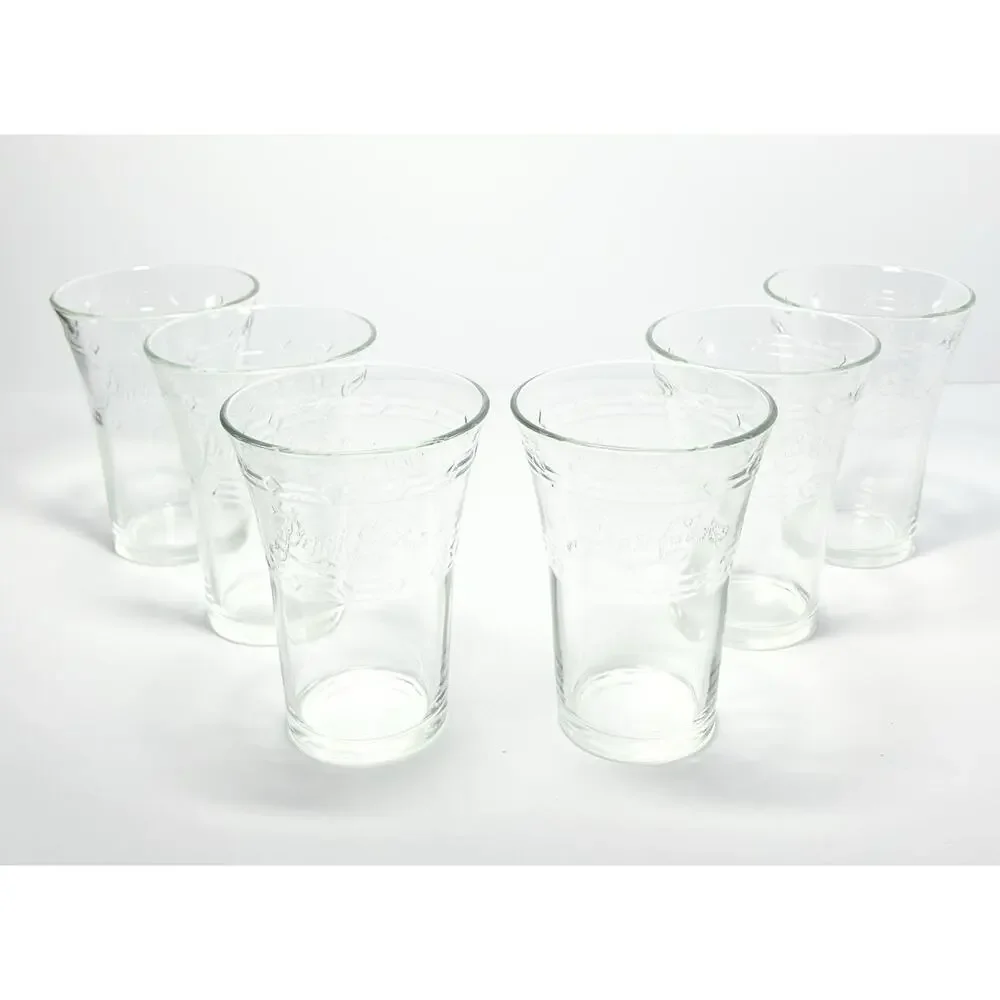 1970s Vintage “Pepsi-Cola” Set of 6 Tumbler Soda Drinking Glasses 4 7/8” 12oz